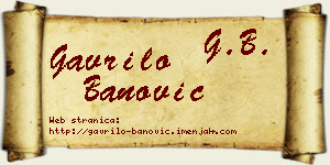 Gavrilo Banović vizit kartica